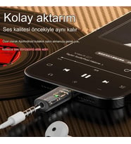 Type C to 3.5mm DAC Kulaklık Dönüştürücü iPhone 15 ve Type C Telefon ile Uyumlu Çevirici OTGAX