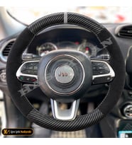 Fiat 500X Dikme Direksiyon Kılıfı Alcantara Süet Mat Karbon Gri Yüzük ve Dikiş 334-Popstar-Cross-Cross Plus 2014-2022