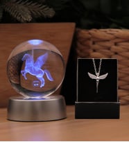 3D Boyutlu Kristalleşmiş Cam ŞAH AT Küre