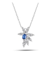 0.90 Karat Safir Pırlanta Kolye