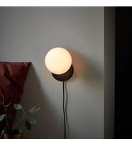 Rsylight Retro Metal Glop Camlı Kablolu Fişli Dekoratif Duvar Aplik