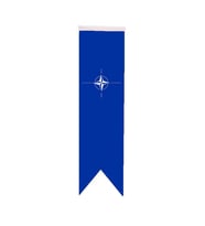 Masa Üstü Kırlangıç NATO Bayrağı - 8x30cm Çift Taraflı Saten Kumaş