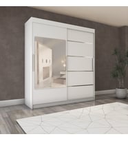 İki Kapaklı Sürgülü Gardırop 180/210 cm (PARLAK BEYAZ)
