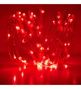KIRMIZI PİLLİ IŞIK 10 METRE PİLLİ KIRMIZI LED IŞIK NOEL IŞIĞI YILBAŞI IŞIĞI YILBAŞI AĞACI IŞIĞI