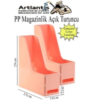 Açık Turuncu Magazinlik Demonte Plastik 2 Adet Plastik Kutu Klasörü Magazinlik A4 Dosya ve Masa Düzenleyici Sınıf Ev Ofis