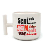 Seni Yok Sayacaklar Baskılı Kadınlar Günü Beyaz Kulplu T Kupa