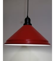 RİOLİGHT RETRO KIRMIZI İÇİ BEYAZ TEKLİ METAL SARKIT ÇAP: 33CM (Siyah)