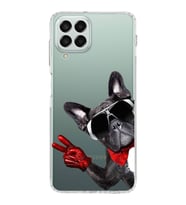 PrintiFy Samsung Galaxy M33 ile Uyumlu Köpek 2 Kamera Korumalı Şeffaf Kılıf