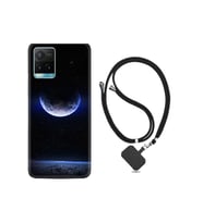 Vivo Y33s Kılıf Resimli Desenli Silikon Boyun Askılı Midnight Moon 1802