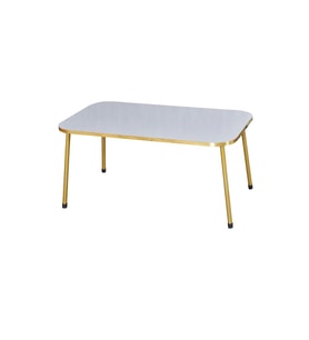 Orta Sehpa Beyaz Kr Gold Metal Ayak Gold