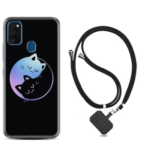 Samsung M21 M22 M23 M30 M31S M32 Kılıf Boyun Askılı Silikon Love Cats 1604