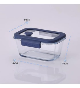 Lexroo Fika Glace Vakumlu Cam Saklama Kabı 460 ML Mavi