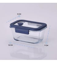 Lexroo Fika Glace Vakumlu Cam Saklama Kabı 460 ML Mavi