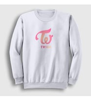 Presmono Unisex Beyaz Logo V3 K-Pop Twice Sweatshirt 281271tt (Beyaz)