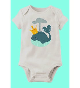 Unisex Bebek Beyaz Organik Baskılı Pamuklu Body