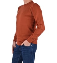 BRG-21173 BİSİKLET YAKA DESENLİ KAZAK (Oranj)
