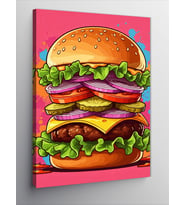 Kanvas Tablo Hamburger Temalı