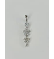 Çiçek Detaylı Sallantılı Göbek Piercing - Pg0054