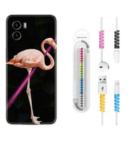 Vivo Y15S Y32 Y33S Y51 Y53S Kılıf Kablo Koruma Spiral Silikon Line Filamingo 1776