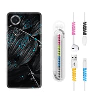 Huawei Nova Y70 Y90 Nova 9 SE  Kılıf Kablo Koruma Spiral Silikon Foid Green 1643