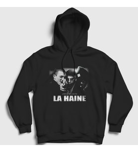 Presmono Unisex Siyah Poster Film La Haine Kapüşonlu Sweatshirt 498860tt