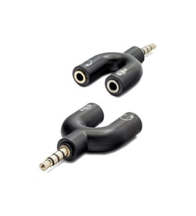 Hadron HN4612K 3.5mm Kulaklık Mikrofon Ayırıcı Y Kablo - Tam Siyah