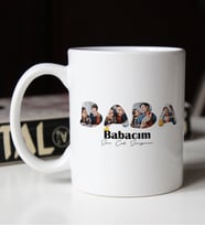 BK Gift Kişiye Özel Fotoğraflı Babalar Günü Temalı Beyaz Kupa Bardak-1, Babalar Günü Hediyesi, Babaya Hediye