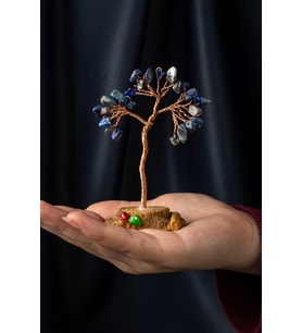Lapis Lazuli Taşı El Yapımı 5x8cm Doğal Taş Dekoratif Hayat Ağacı