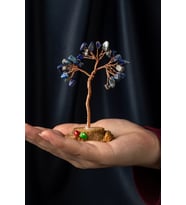 Lapis Lazuli Taşı El Yapımı 5x8cm Doğal Taş Dekoratif Hayat Ağacı