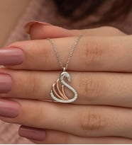 925 Ayar Kuğu Kolye Kadın Gümüş Kolye