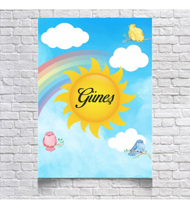 Güneş Temalı Doğum Günü Afişi