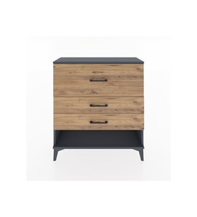 Arges Şifonyer 3 Çekmeceli 88x30x96 Antrasit-Çam