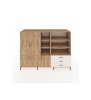 Kronos Dolap 11 Raflı 3 Çekmeceli 5 Kapaklı 220x59x163 Çam-Çam/Aytaşı