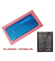 Tkgz Honor 10 Arka Pil Batarya Kapağı + PİL (CAM) MAVİ