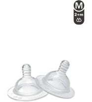 78020 Anti-Colic Biberon Emziği M 2+M, , Şeffaf