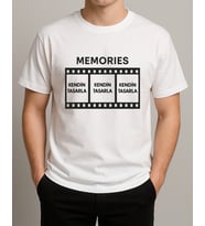 Kendin Tasarla Tişört Erkek-Film Şeridi (Beyaz)