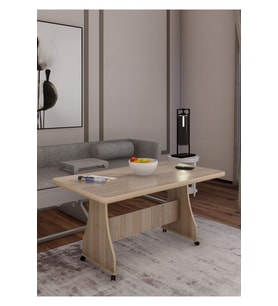 Mdf Tekerlekli Orta Sehpa Yemek Masası Ofis