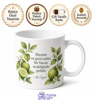 Bergamot Temalı Baskılı Kupa Bardak Hediye Özel Tasarım Porselen Mug