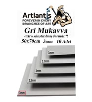 Mukavva Gri 3 mm 50x70 cm 10 Adet Sert Karton Ekstra Sıkıştırılmış 50*70 Mukavva Gri Renkli 10 Adet