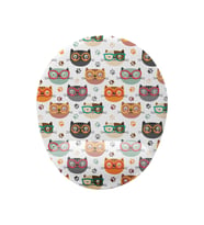 Hipster Kedi Desenli Bilek Destekli Kaymaz Buruşmaz Kırılmaz Mouse Pad (Çok Renkli)