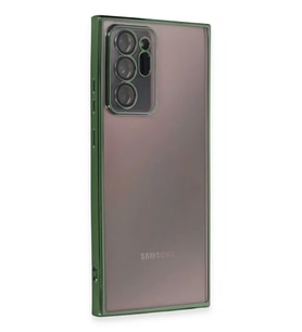 Newface Samsung Galaxy Note 20 Ultra Kılıf Razer Lensli Silikon - Yeşil