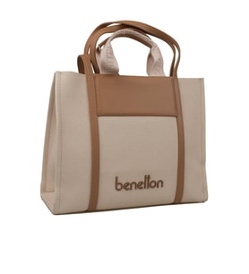 Benetton Krem Print Kadın Çok Yönlü Çanta BNT 1532