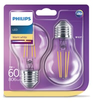 Philips LED Classic 7-60W A60 E27 Non-Dim 2700K 2'li Ekopaket Led Filament Ampul