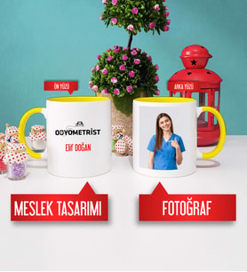 Odyometrist Kupa Bardak Sarı Fotoğraflı