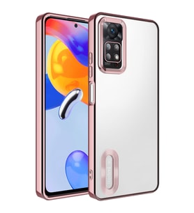 Lexroo Xiaomi Redmi Note 12 Pro 4G Kılıf Kamera Korumalı Logo Gösteren Omega Kılıf - Rose Gold