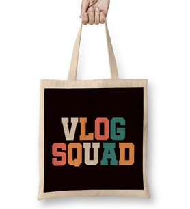 Vlog Squad Vlogger Vlogging Travel Food Beauty Influencer Bez Çanta Uzun Saplı
