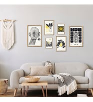6'lı Ahşap Lamine Çerçeveli Mdf Tablo Seti Modern Art Tasarım (Ahşap)