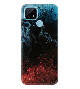 Realme C11 C21 C21Y C25Y C11 2021 Kılıf Desemli Silikon Red Blue Black Abstact 1386