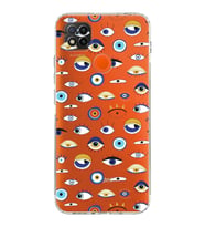 PrintiFy Xiaomi Redmi 9c ile Uyumlu Nazar Boncuğu 2 Baskılı Kamera Korumalı Şeffaf Silikon Kılıf
