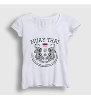 Presmono Kadın Beyaz Thailand Kaplan Ufc Mma Muay Thai T-Shirt 499039tt (Beyaz)